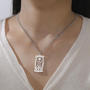 สร้อยคอนาฬิกาทรายดวงอาทิตย์สำหรับผู้ชายและผู้หญิงย้อนยุคโทเท็มกลวง<span class=keywords><strong>ยันต์</strong></span>พร้อมสายโซ่เชื่อมโยงของขวัญเครื่องประดับคู่รัก - Product Image 5