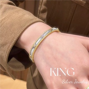 เครื่องประดับเงินแท้ King Silver Jewelry S925 ชุบทอง รูปดาวกระจาย กำไลข้อมือสำหรับผู้หญิง สวมใส่ได้ทุกวัน ชุดเครื่องประดับคุณภาพสูง - Product Image 5