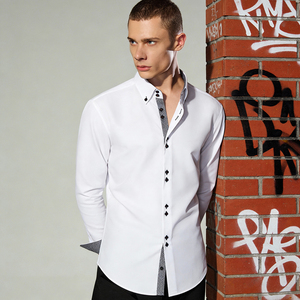 Nuove Camicie Casual da Uomo di Alta Gamma Europee e Americane 2025, a Maniche Lunghe, Senza Stiratura, per Abbigliamento Formale da Lavoro, con Elasticità, per il Commercio Estero - Product Image 2