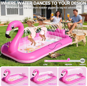 Piscine gonflable en PVC Flamingo rose, tapis de jeu aquatique extérieur pour enfants - Product Image 5