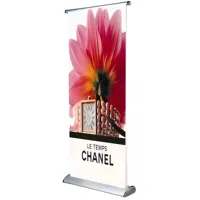 Support de bannière rétractable portable à installation rapide, cadre en aluminium léger, affichage enroulable pour stand de salon professionnel
