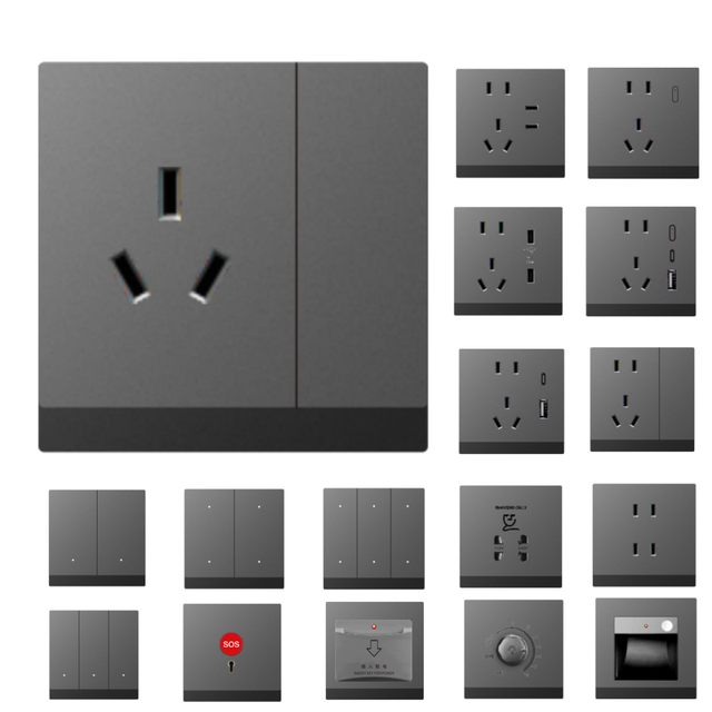 New PC Material Smart Home Life Voice Control Intelligent Switch Wall Smart Switch Zigbee Smart Switch and Socket with Neon