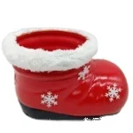 Bottes de Noël rouges en forme de pot de fleurs de Noël en céramique
