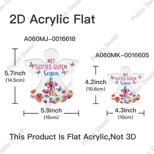 Decoración de mesa acrílica con forma de Ángel religioso español francés alemán italiano con mensaje de bendición de <span class=keywords><strong>Dios</strong></span> - Product Image 3