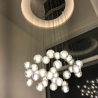 Globe g4-lustre LED moderne en forme de boule de cristal, lustre transparent, luminaire décoratif d'intérieur, idéal pour un salon