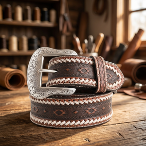 BS INTERNATIONAL Cow Hide Leather Steel Pin Buckle Solid Square Party Belt-Lightweight Waterproof Eco-Friendly - Product Image 1