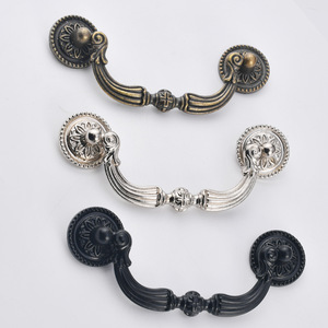 Retro Zinc Alloy Cabinet Drawer Handles Bridge Shape European Style <b>Antique</b> Bronze Black Silver 94mm Hole Spacing Durable - Product Image 1
