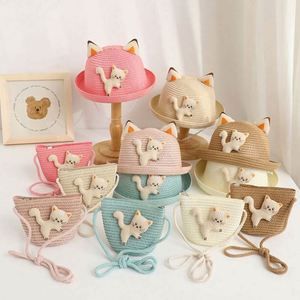 Wholesale Children's Paper Bucket Sun <b>Hat</b> Boys and Girls Summer Travel Ski Casual <b>Bag</b> Set - Product Image 1