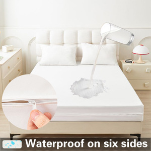 Ensemble de literie Fermeture à glissière à six côtés Drap-housse amovible à couverture complète <span class=keywords><strong>Protège</strong></span>-<span class=keywords><strong>matelas</strong></span> en polyester imperméable en TPU avec taie d'oreiller - Product Image 2