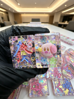 Jeu de Mahjong en Acrylique Brillant avec Motif Kirby Mignon, Qualité Professionnelle, Blocs Remplis de Paillettes Transparentes, Jeu de Table pour la Maison et le Divertissement