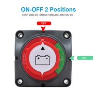 Interrupteur d'isolement double batterie DPDT robuste 12V 24V 48V en cuivre pour bateau, camping-car et usage marin