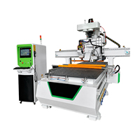 Máquina Router CNC para Madera Jinan Mosencnc 1325 9Kw ATC, con Cuchilla de Sierra y Rodillo de Presión, Motor Servo de 1.5Kw y Controladores, Sistema LNC