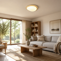 Plafonnier circulaire en travertin Wabi Sabi Yellowstone naturel 24W, luminaire nordique en noyer/bois pour balcon et couloir