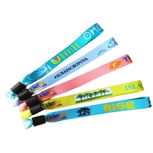 Factory Price Festival Wrist Band Bracelet Custom Printed Logo Fabric Wristbands For Events