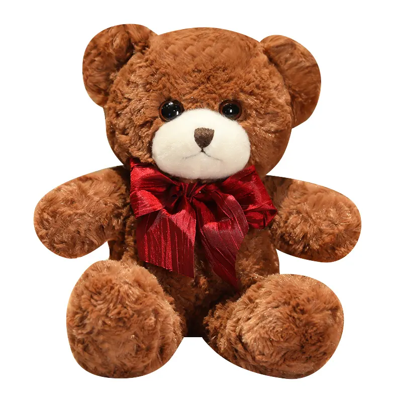 Grosir boneka beruang teddy warna-warni kustom dengan pita, mainan boneka beruang teddy, hadiah Hari Valentine