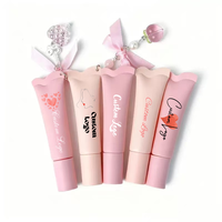 Tube à presser vide de haute qualité, joli tube à gloss à lèvres, conteneur mignon avec porte-clés, huile à lèvres, gloss à lèvres brillant, emballage cosmétique