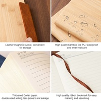 Carnet de notes professionnel en bambou de qualité supérieure, personnalisable avec gravure, couverture en tissu de luxe, fermeture magnétique, reliure cousue.