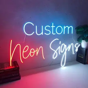 Gratis desain asap toko neon flex logo tanda outdoor iklan akrilik lampu Neon tanda dinding kustom Led Neon tanda untuk menghias