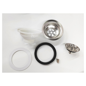 Kit de residuos de fregadero de acero inoxidable de buena calidad, colador de fregadero de cerámica, drenaje de color <span class=keywords><strong>cromado</strong></span> para fregadero de cocina - Product Image 4