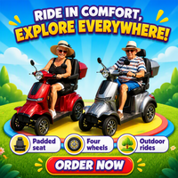 Nouveau scooter électrique à trois/quatre roues 2026 pour personnes âgées, seniors et handicapés, moteur 1000W, batterie 20Ah