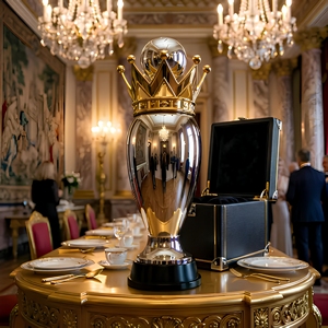Trofeo Personalizado de Aleación de Zinc Chapado en Oro - Premio de Metal de Alta Gama con Corona Real - Product Image 3