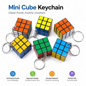 Portachiavi Magico 3x3 Personalizzato con Logo, Giocattolo Classico Rompicapo per Bambini e Adulti, Cubo di Rubik Liscio, Gadget Promozionale all'Ingrosso - Product Image 1