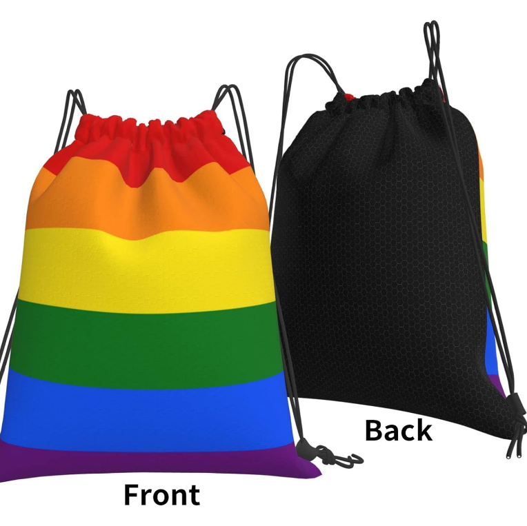 Born This Way LGBT Rucksack – Regenbogen-Herz, Kordelzug, 36x42 Cm – Unisex Für Sport & Reisen