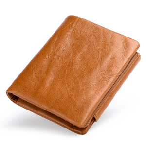 Men's Long Trifold Genuine Leather RFID Blocking Top-Grain Cowhide Modern England Style Zip Coin <b>Pocket</b> Factory Direct Bulk - Product Image 2