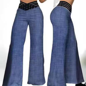 Ingrosso primavera estate a vita alta Casual elegante pendolarismo colori <span class=keywords><strong>solidi</strong></span> sfoggiano la figura pantaloni a zampa - Product Image 5