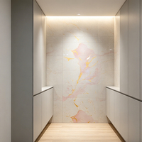 Lámina de PVC Personalizada con Diseño Floral Moderno para Sala de Estar, Resistente al Agua, Ecológica, con Revestimiento UV, Efecto Mármol, para Apartamento