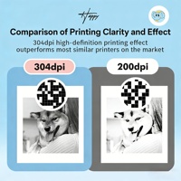Mini Impresora Térmica Portátil Personalizada de 300dpi, Impresora de Etiquetas Adhesivas sin Tinta con Corte Libre, Pequeña y de Bolsillo para Notas, Manualidades Infantiles