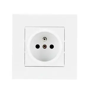 European Standard Electrical Wall Outlet Socket White Silver Grey Black Gold Color 16A Single French Socket
