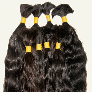 100% Virgin Remy Indian Human Hair Bulk Extensions Natural Straight Soft & Smooth 100g Packaged - Product Image 1
