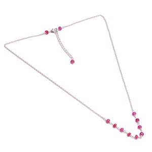 Collar de cuentas de rubí Natural de alta calidad hecho a mano, cadena de eslabones étnicos de Plata de Ley 925 para boda, fiesta de compromiso, gran regalo - Product Image 2