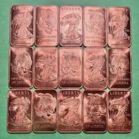 Lingot de cuivre pur de haute pureté, poids personnalisé 1oz (31g), pureté 99,9% (.999), petit MOQ, lingot carré plat en cuivre pur