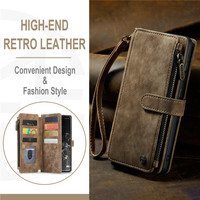 Étui de téléphone pour Samsung S20 Ultra S21 ULTRA S22 PLUS S 8 S9 plus sac à main en cuir avec fermeture éclair étui portefeuille à rabat