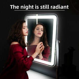Estilo europeo y americano para espejo de maquillaje <span class=keywords><strong>con</strong></span> luz LED Espejo de escritorio de un solo lado <span class=keywords><strong>con</strong></span> diseño cuadrado de bombilla - Product Image 4