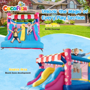 <span class=keywords><strong>Castillo</strong></span> Inflable de Princesa con Tobogán para Fiestas de Cumpleaños de Niñas, Marca Cocofish, de Tela Oxford, para Jardín - Product Image 3