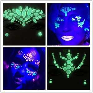 Glow Face Crystal Stickers Night Club Luminous Gem Make Up Adhesive Temporary Tattoo Body Art Stickers Face Jewelry Stickers - Product Image 4