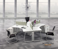 Poste de travail de bureau moderne et modulaire, durable, pour 4, 6 ou 8 personnes, conçu en matériau MFC, KALN KL-323, garantie 6 ans