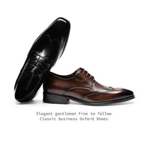 Chaussures Derby Haut de Gamme pour Hommes Tendance en Cuir Véritable (Vachette) à Lacets, Bout Carré, Rehaussantes, Collection Automne - Product Image 5