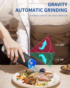 Juego de Molinillos Eléctricos de Sal y Pimienta, Automáticos, a Pilas, con Grosor Ajustable - Product Image 2