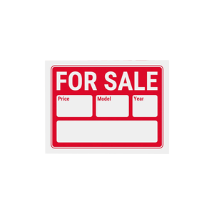 Panneau de vente en PVC étanche 12"x9" personnalisable pour véhicule/bateau/remorque avec prix et année modèle – Étiquette de vente extérieure durable - Product Image 1