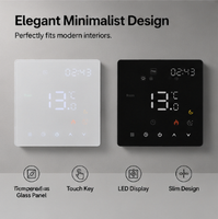 Termostato Inteligente DOMISI con Control Remoto, Wi-Fi, Control por Voz a través de Aplicación, Montaje en Pared, Pantalla OLED, Uso Universal para el Hogar