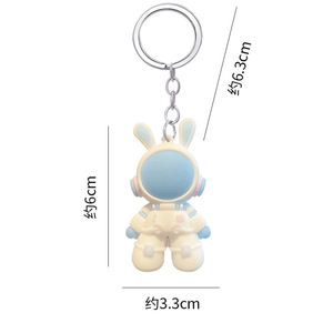 3D Custom Spaceman PVC Keychain Soft Rubber Rabbit Key Ring Plastic Key Chains