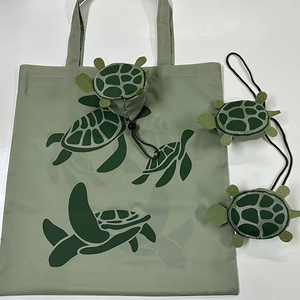 Tortoise-Shaped Polyester RPET Eco-Friendly Folding Storage <strong>Bag</strong> Animal-<strong>Printed</strong> Shopping <strong>Bag</strong> - Product Image 1