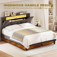 2 Packs de rangement sous le lit en bois massif Tiroirs sous le lit en dessous avec poignée Lit avec rangement en dessous