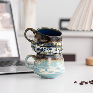 ชุดแก้วกาแฟเซรามิกเคลือบเงาแบบทำมือคุณภาพดี ขายดี พร้อมจานรอง สำหรับดื่มชาและกาแฟยามบ่าย - Product Image 4