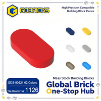 Gobricks GDS-90521 Blocs de construction en plastique ABS à l'échelle 1:8, 1126 tuiles rondes 1x2, briques de construction