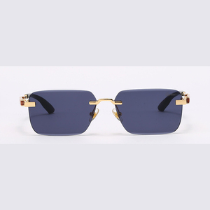 Lunettes de soleil classiques <span class=keywords><strong>Crti</strong></span> Gold, lunettes de marque, lunettes de soleil de luxe, lunettes de soleil de créateur, lunettes en métal sans monture, lunettes anti-UV - Product Image 3